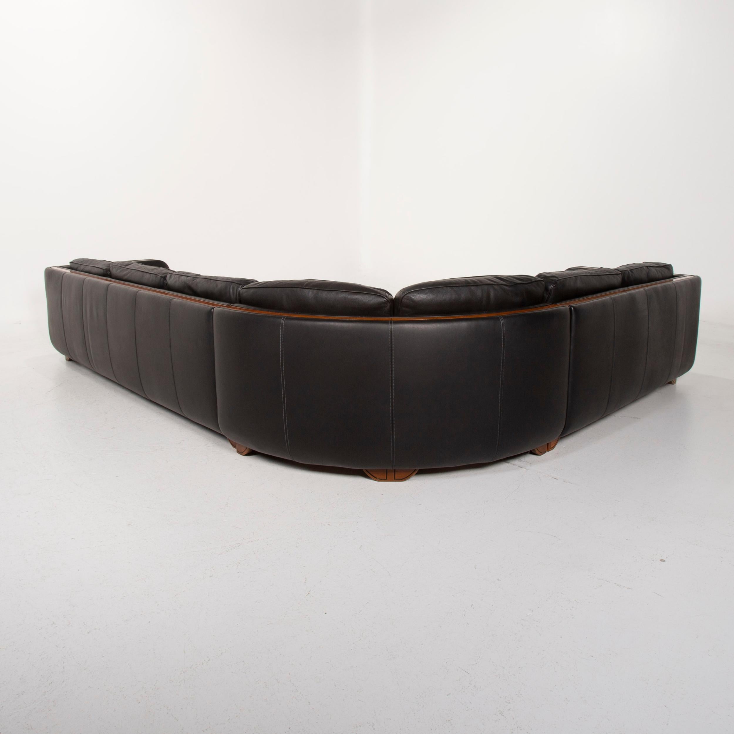 Nieri Leather Sofa Black Corner Sofa For Sale 4