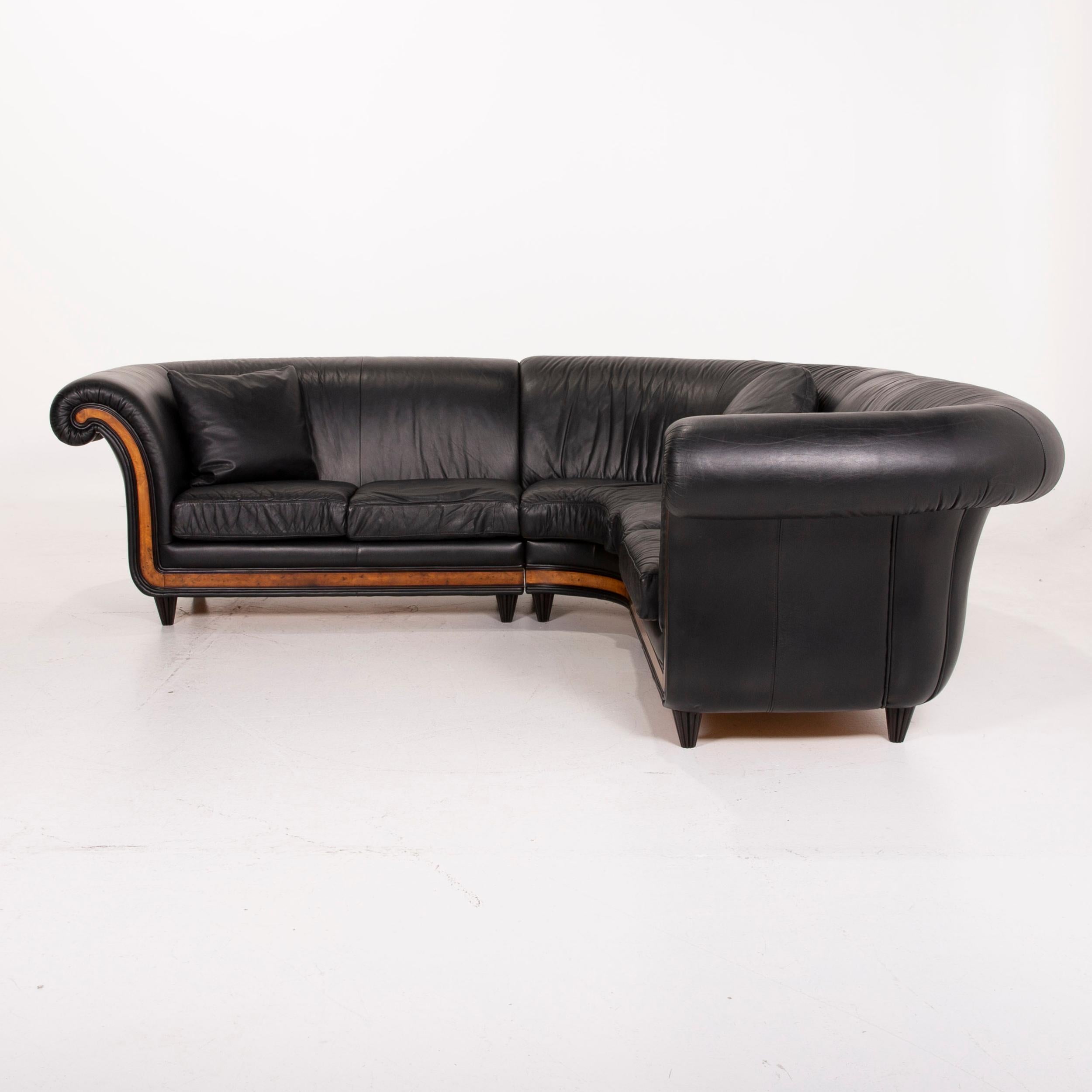 Nieri Leather Sofa Black Corner Sofa For Sale 2