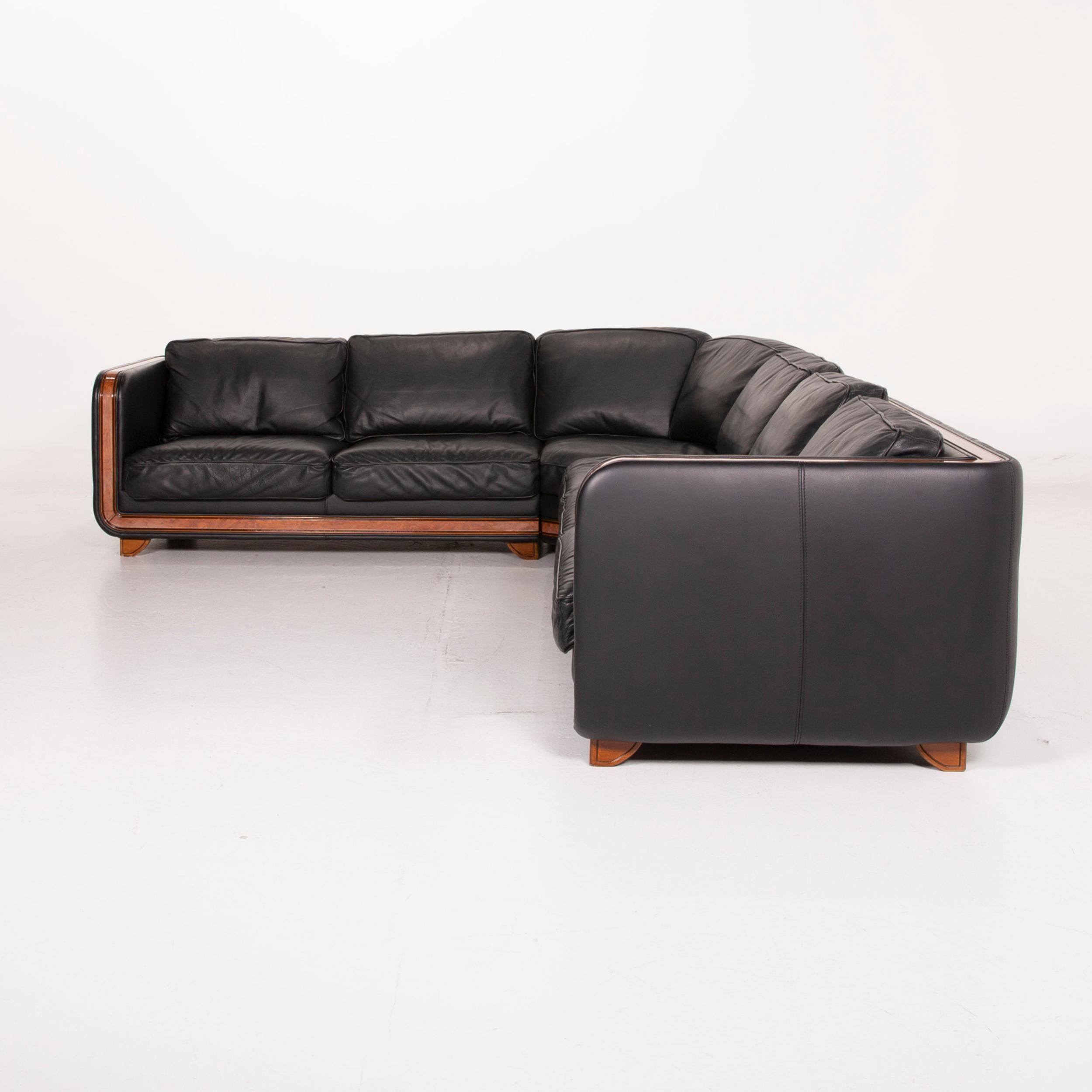 Nieri Leather Sofa Black Corner Sofa For Sale 3