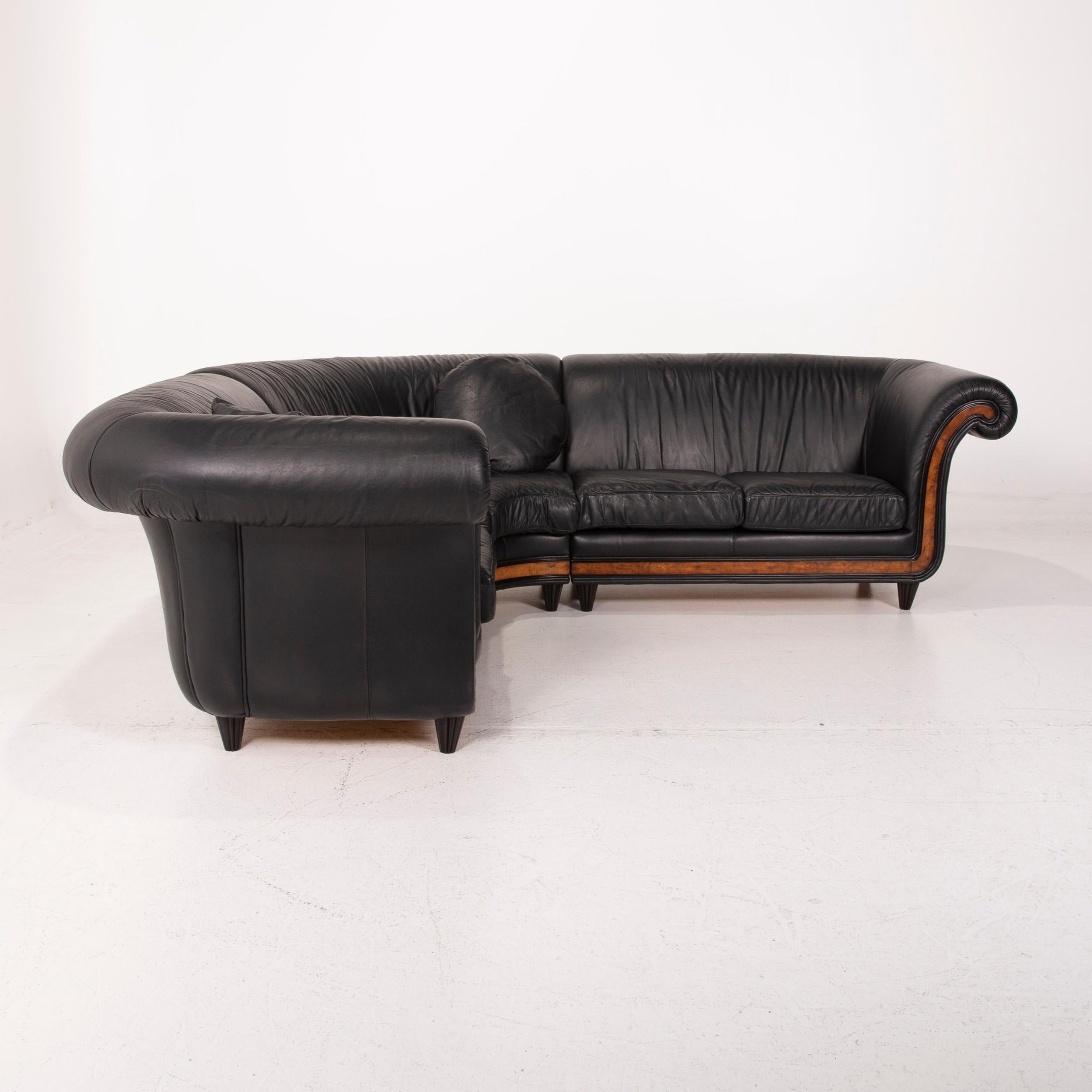 Nieri Leather Sofa Black Corner Sofa For Sale 3