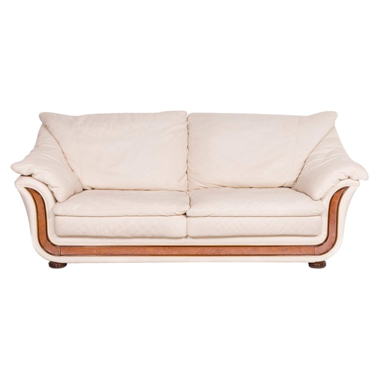 Nieri Leather Sofa Cream Two-Seat For Sale at 1stDibs