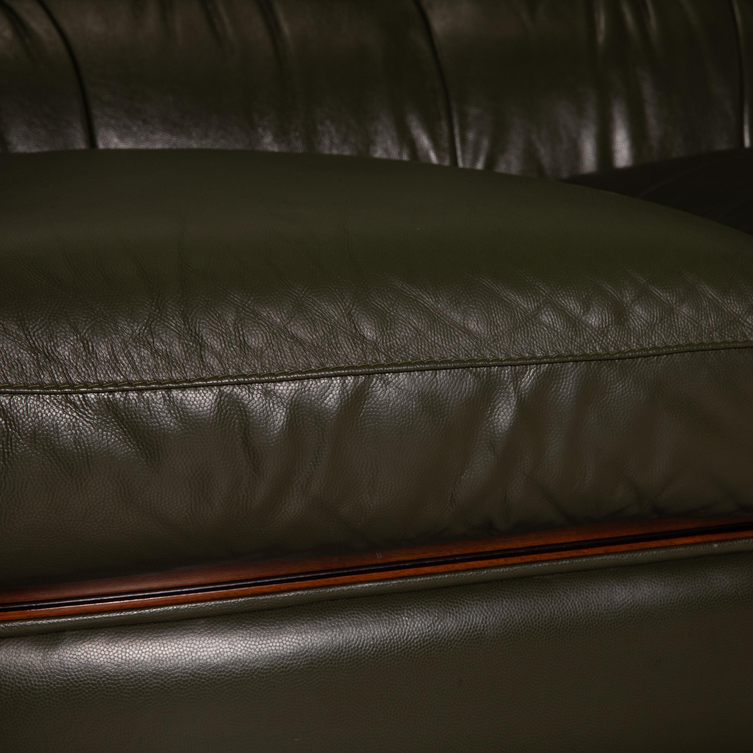 dark green leather sofa