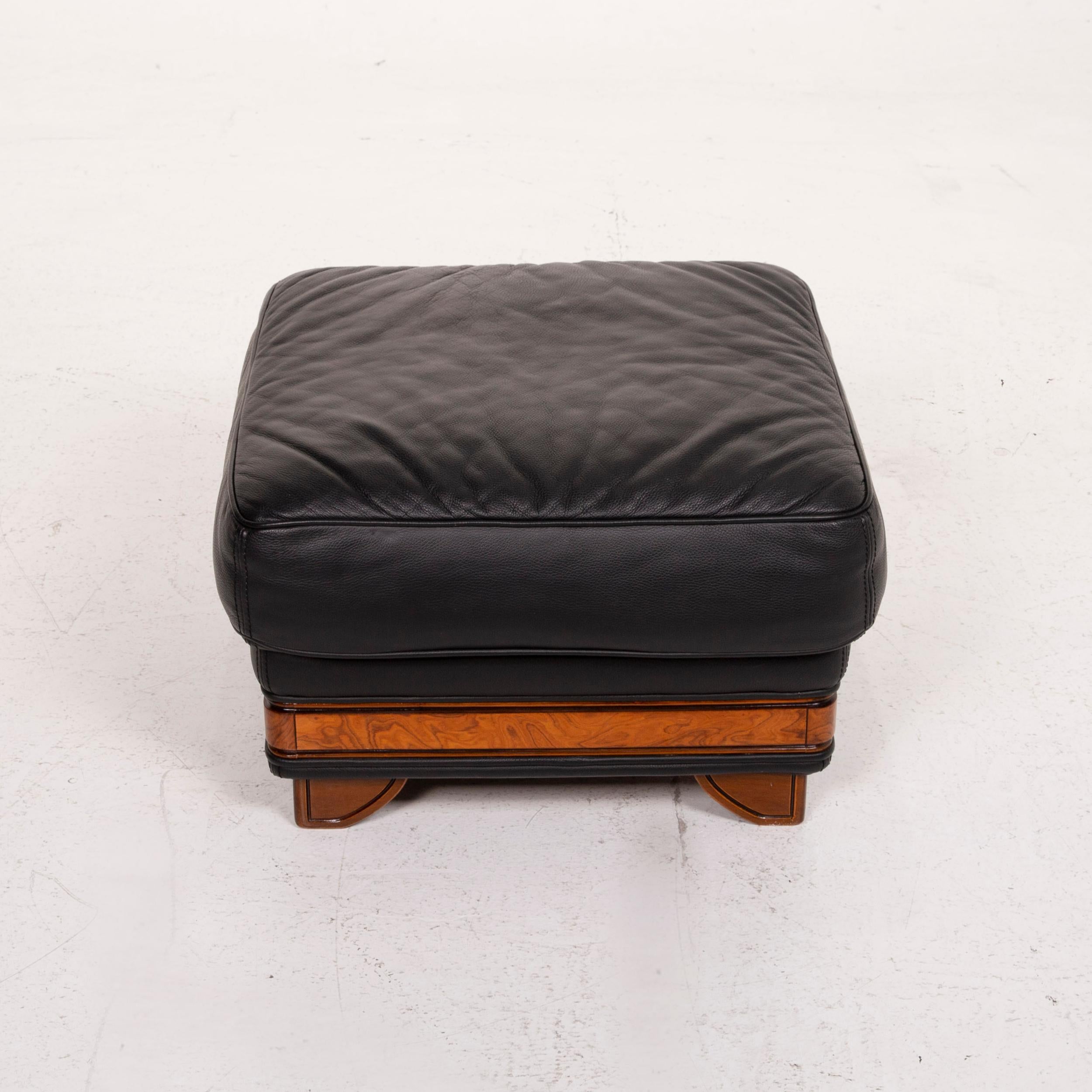 Nieri Leder-Sofa-Sofa-Sessel mit schwarzem Ecksessel und Ottomane im Angebot 4