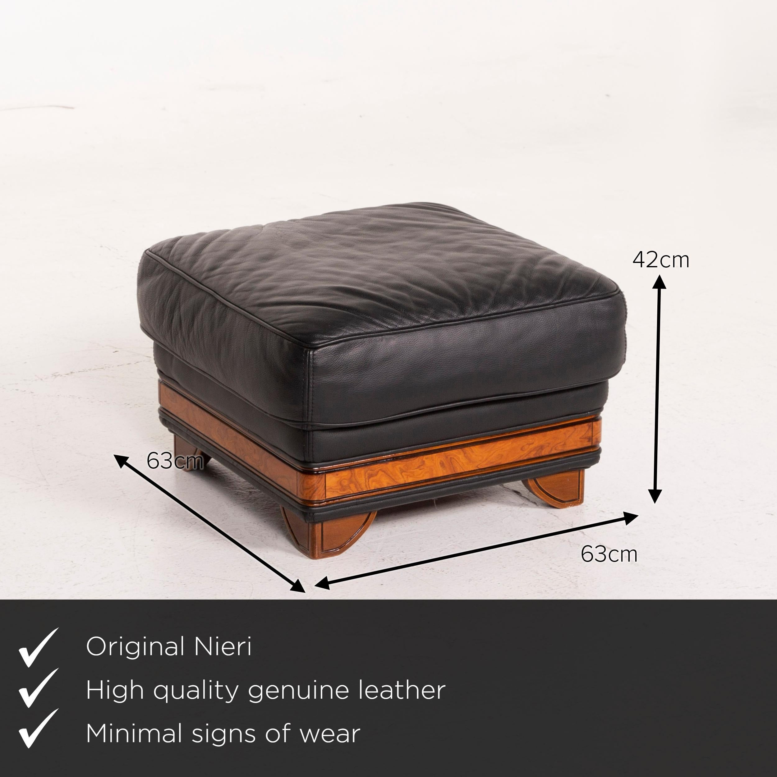 Nieri Leder-Sofa-Sofa-Sessel mit schwarzem Ecksessel und Ottomane (Moderne) im Angebot