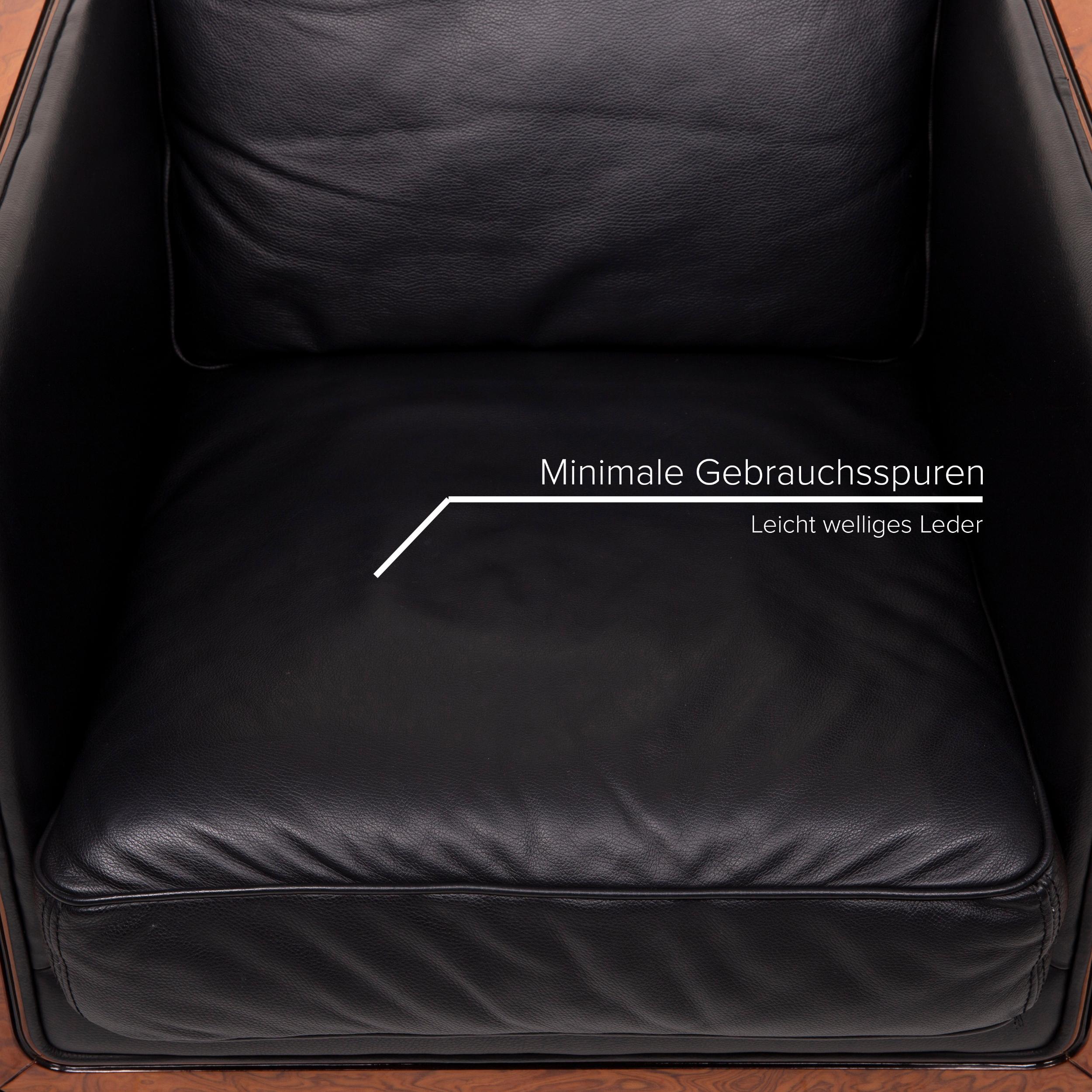 Nieri Leder-Sofa-Sofa-Sessel mit schwarzem Ecksessel und Ottomane im Zustand „Gut“ im Angebot in Cologne, DE