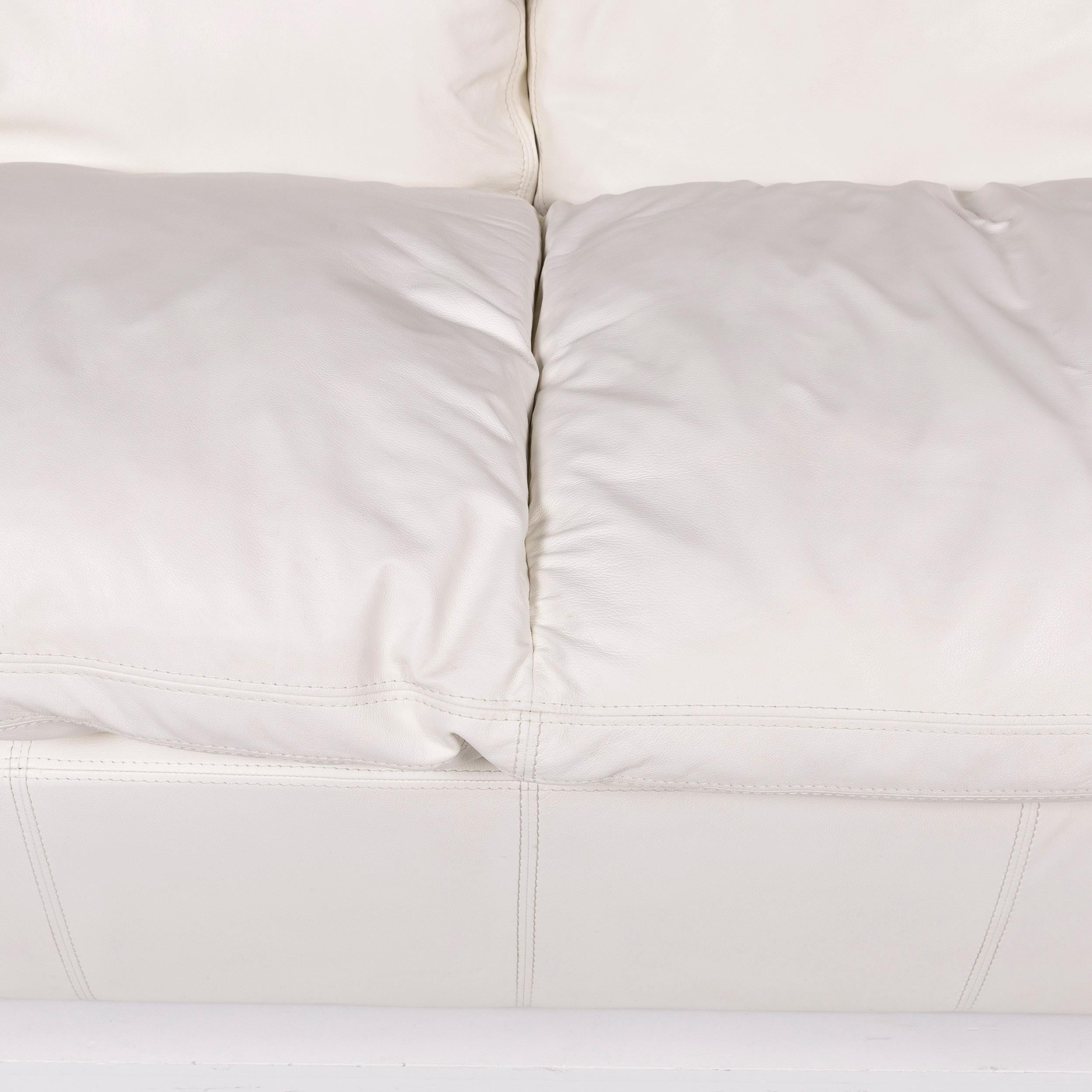 Nieri Leather Sofa Set White 1 Three-Seat 1 Two-Seat 8