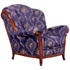 Nieri Palatino Designer Armchair Purple Blue Fabric Pattern Flowers