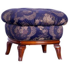 Nieri Palatino Designer Foot Stool Purple Blue Fabric Pattern Flowers