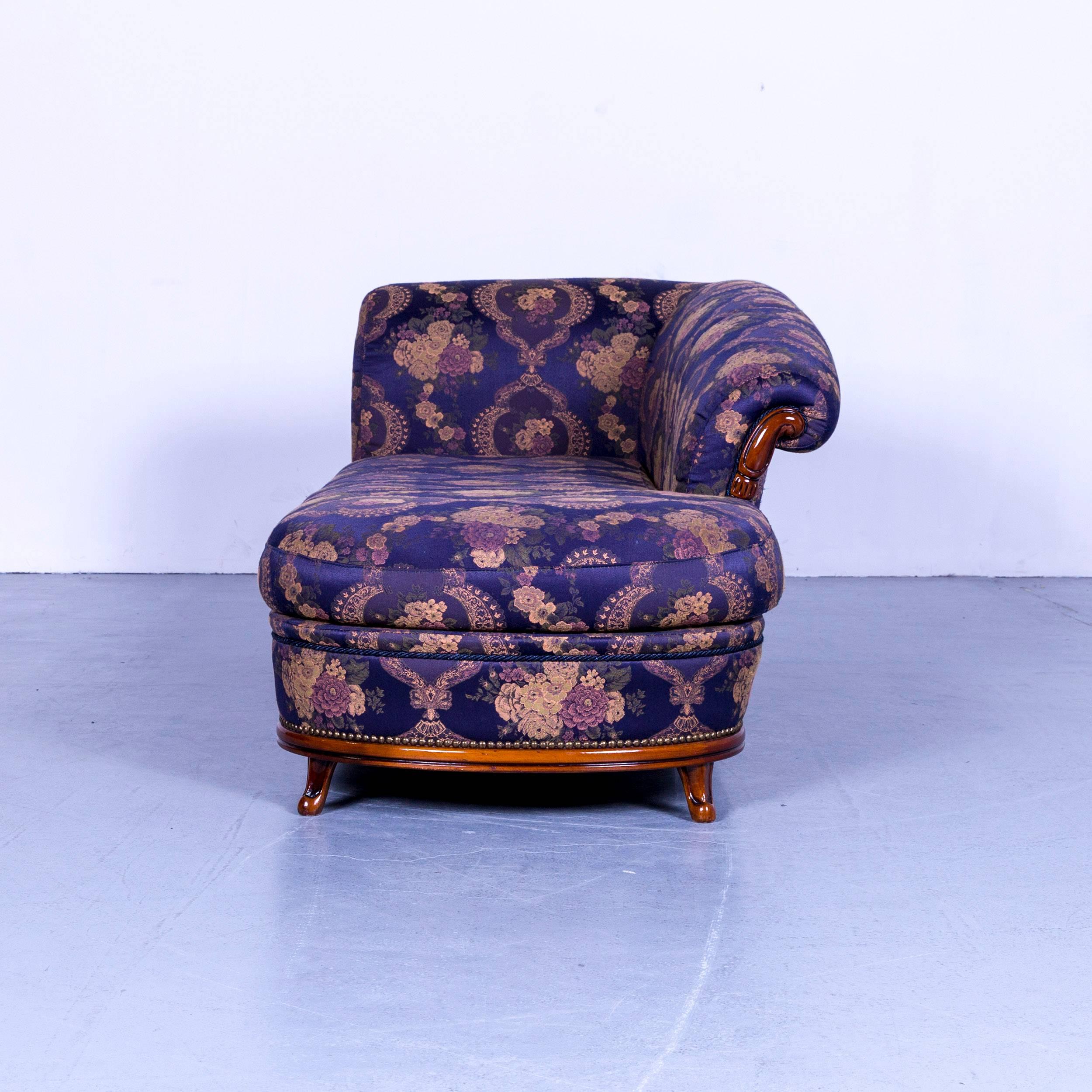 Nieri Palatino Designer Sofa Recamier Purple Blue Fabric Couch Flowers 5