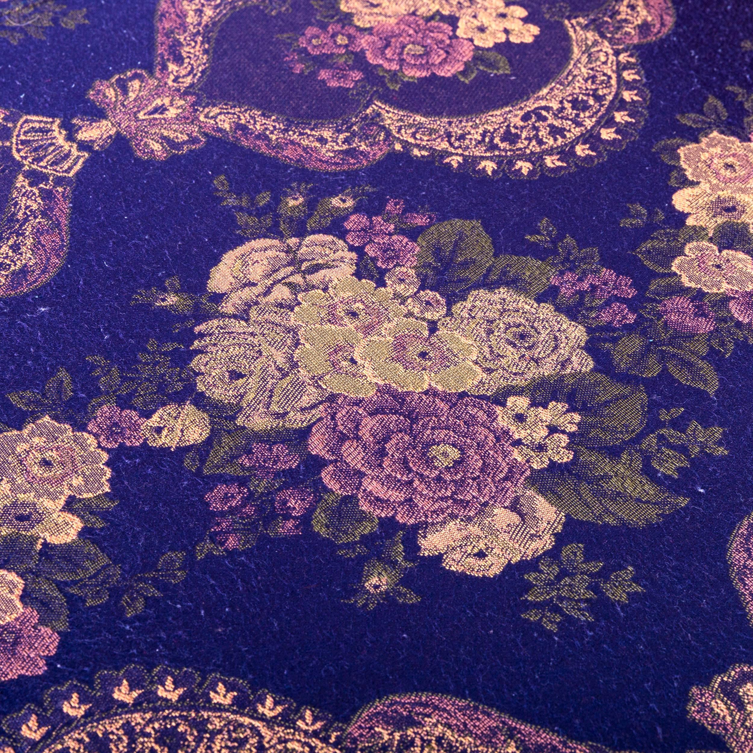 Nieri Palatino Designer Sofa Recamier Purple Blue Fabric Couch Flowers 1