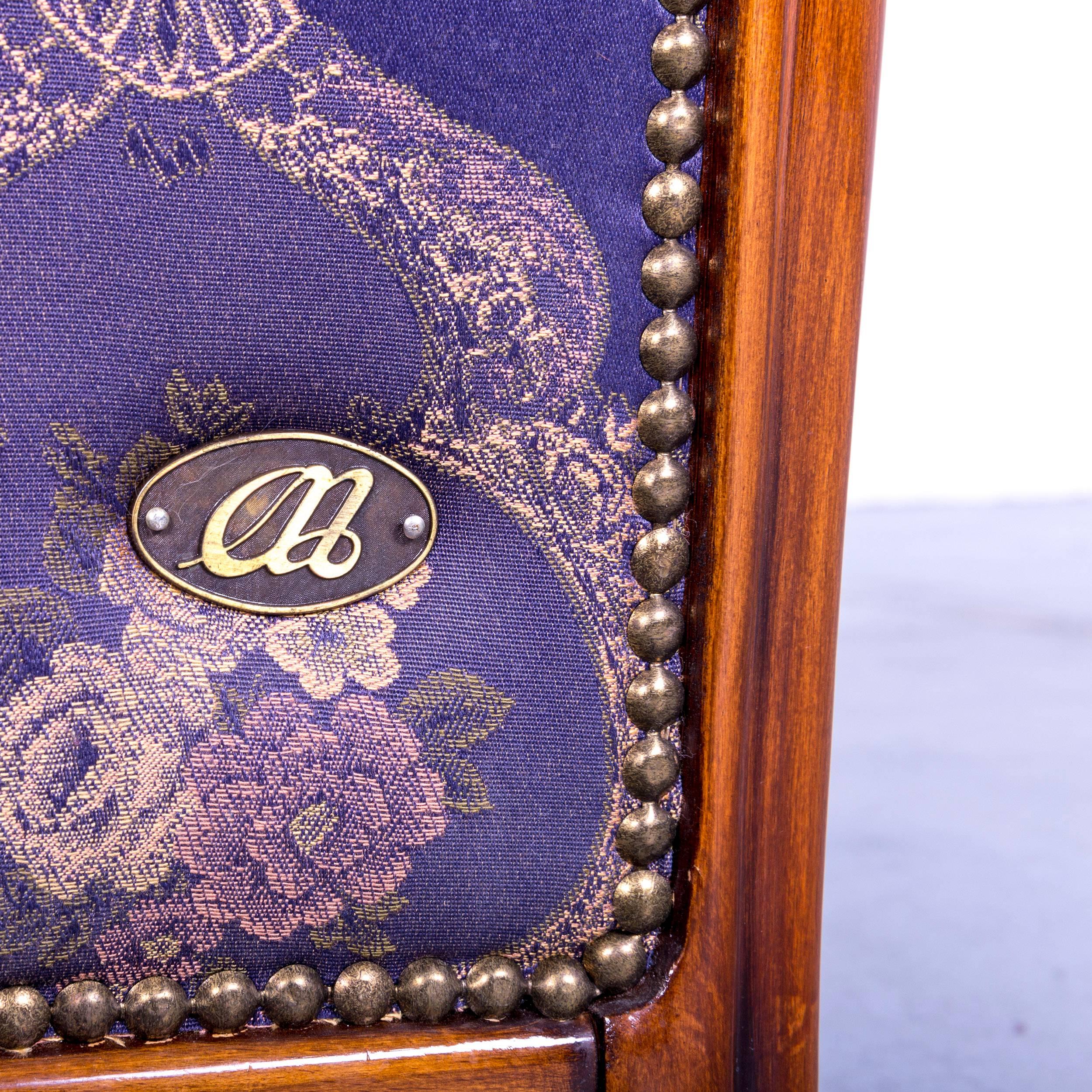 Nieri Palatino Designer Sofa Recamier Purple Blue Fabric Couch Flowers 2