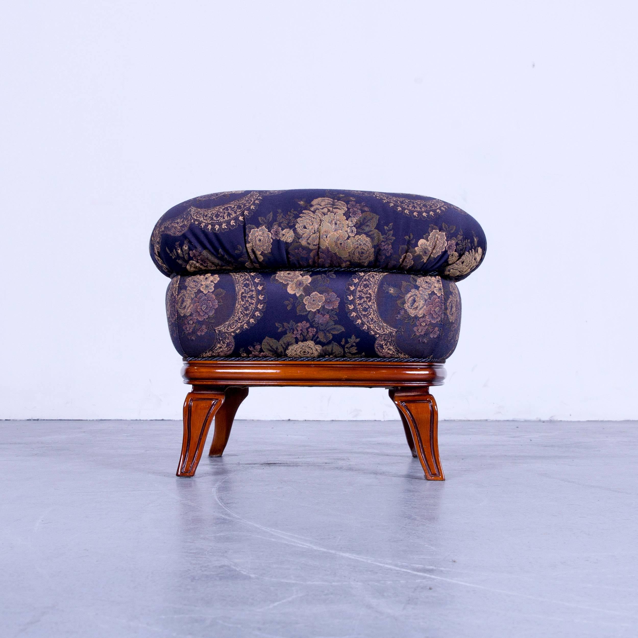 Nieri Palatino Designer Sofa Set Purple Blue Fabric Couch 3+2+1+Footstool 7