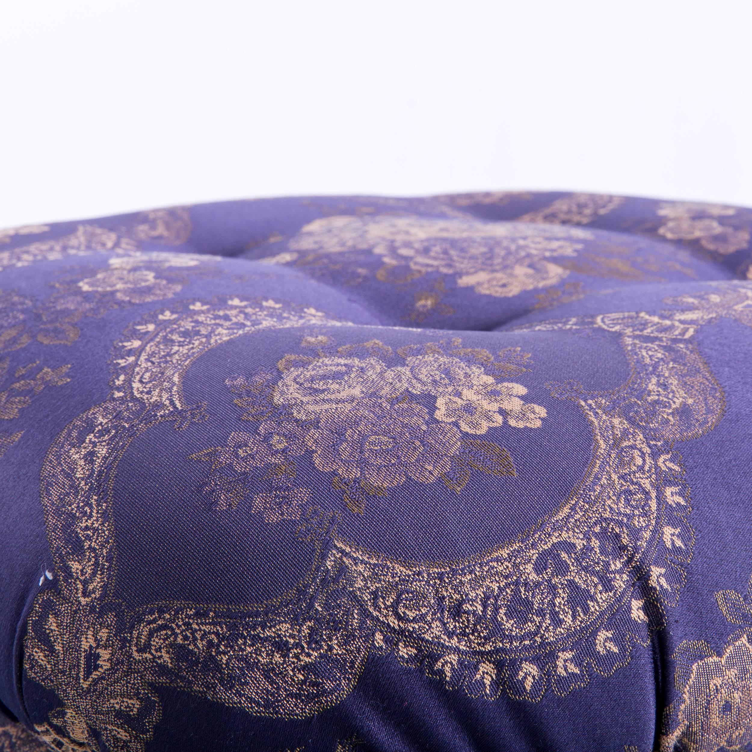 Nieri Palatino Designer Sofa Set Purple Blue Fabric Couch 3+2+1+Footstool 8