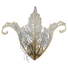 Niermann Weeks 'Biarritz' Crystal and Rustic Gilt Metal Wall Sconce