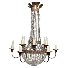 Niermann Weeks Lustre Campaigner en cristal et bronze