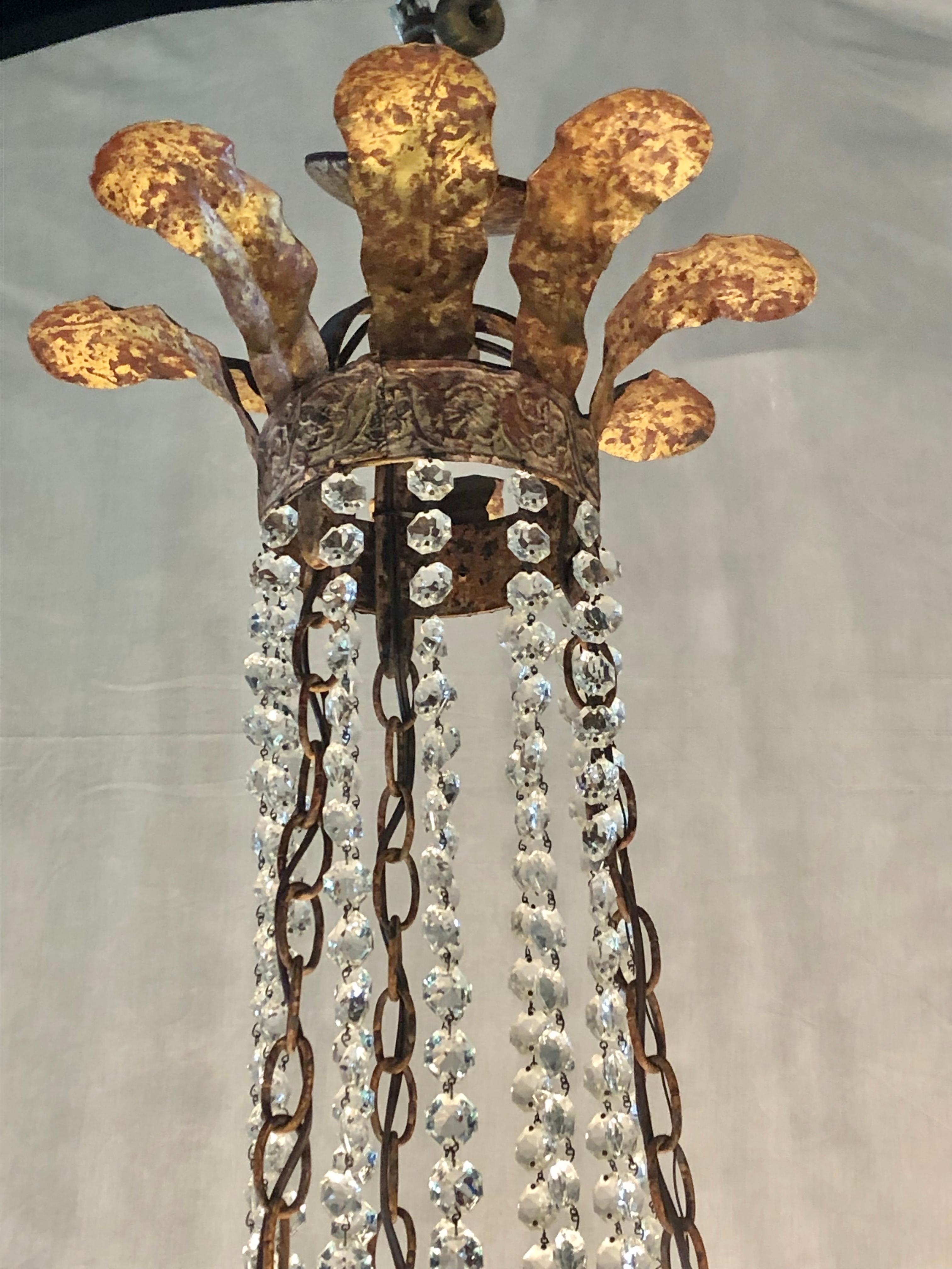 Niermann Weeks Crystal and Bronze Campaign Chandelier Having 12 Lights 3