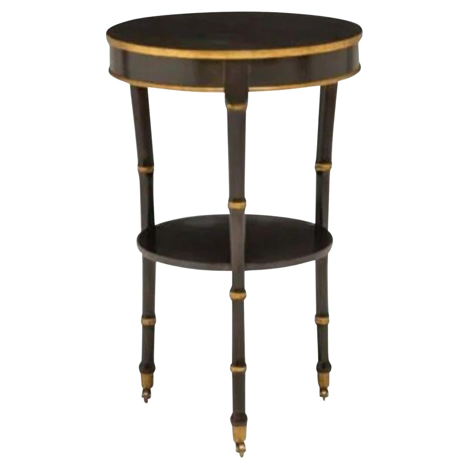 Niermann Weeks Faux Bamboo Round Side Occasional Table