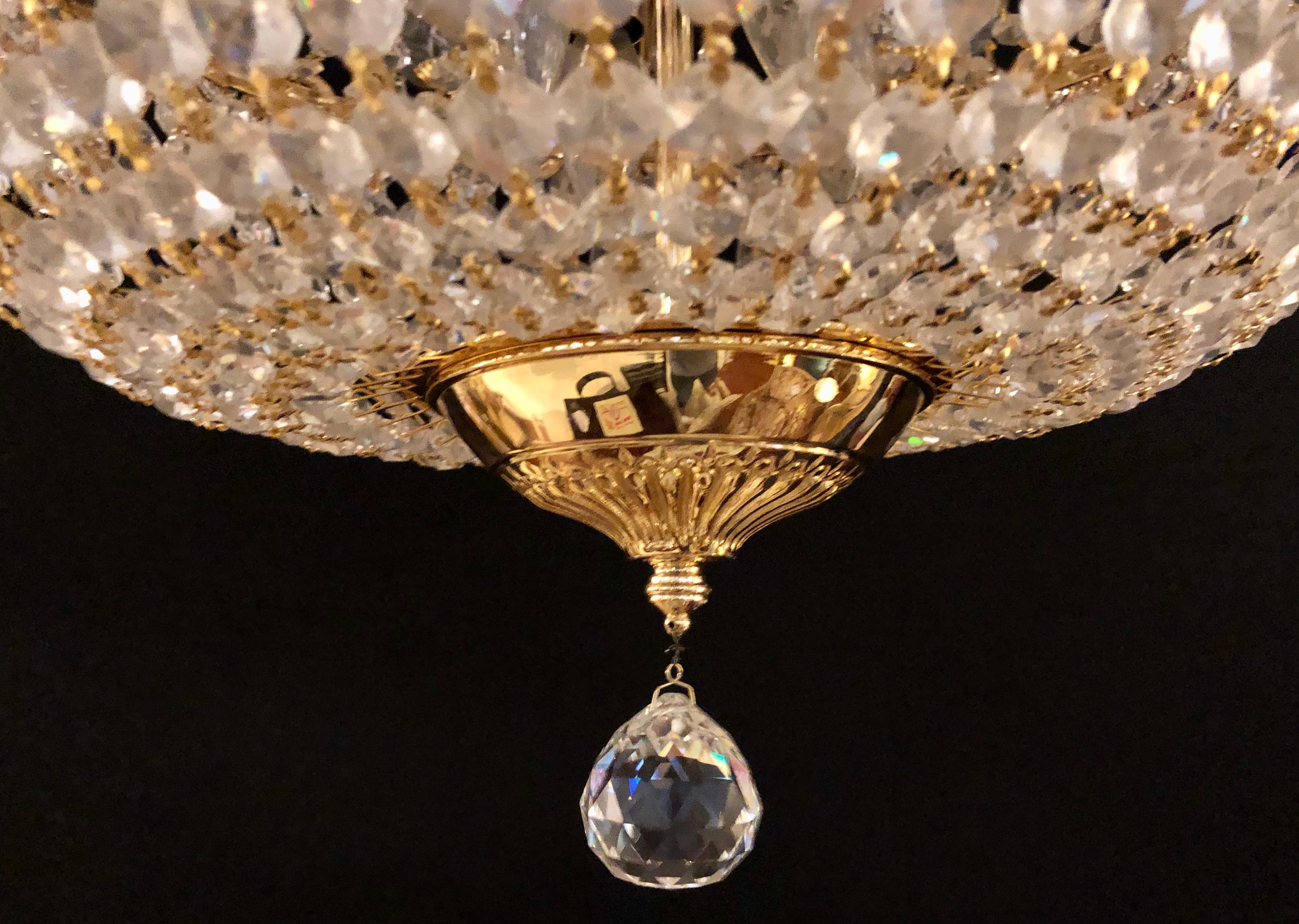 Niermann Weeks Hollywood Regency Chandelier, Bronze and Crystal Draping Crystal 11