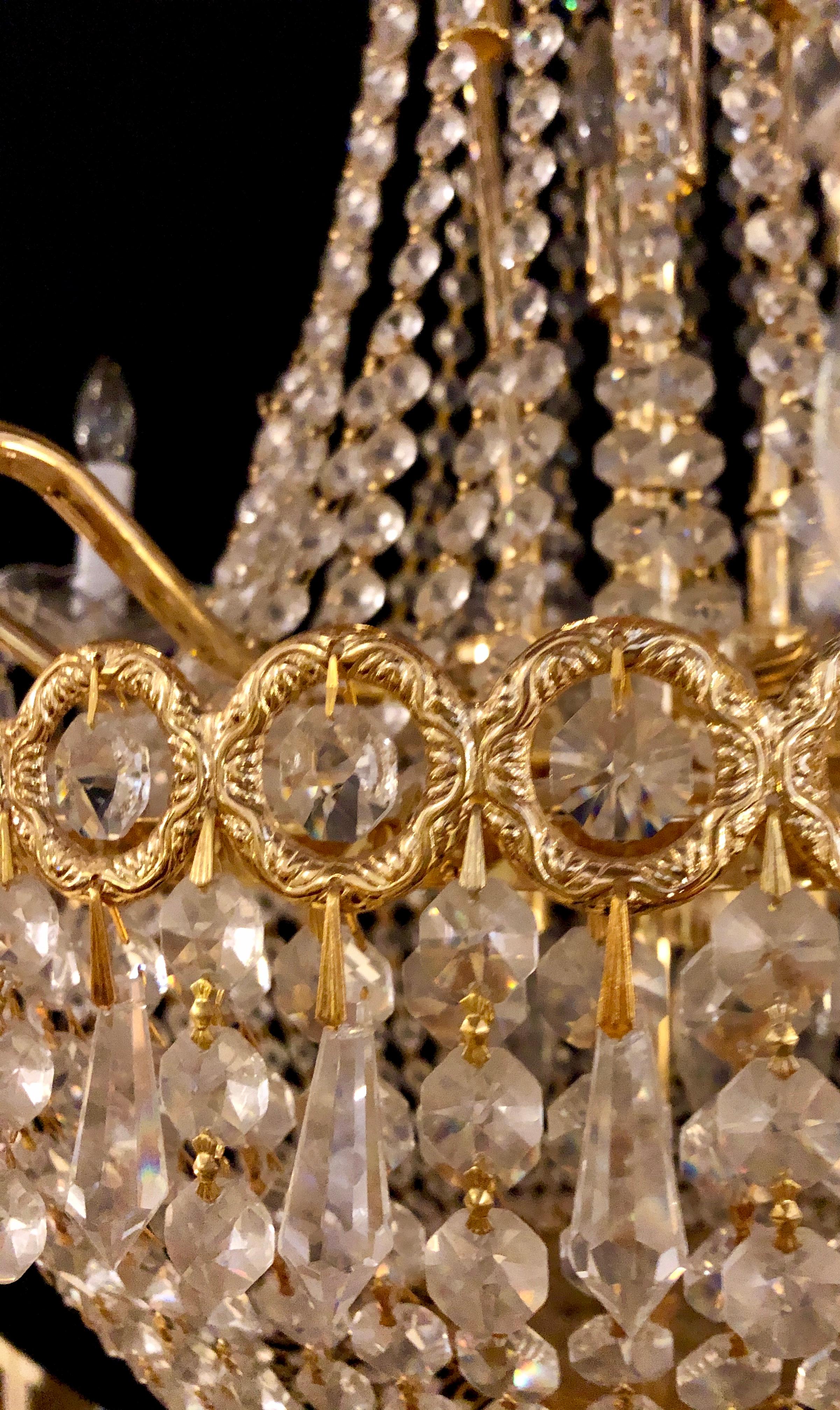 Niermann Weeks Hollywood Regency Chandelier, Bronze and Crystal Draping Crystal 4