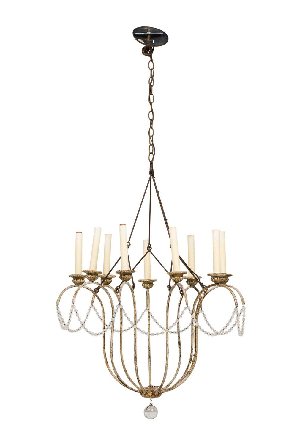 Mid-Century moderno Niermann Weeks Italian 18th Century Rococo Style 9-Arm Chandelier in vendita