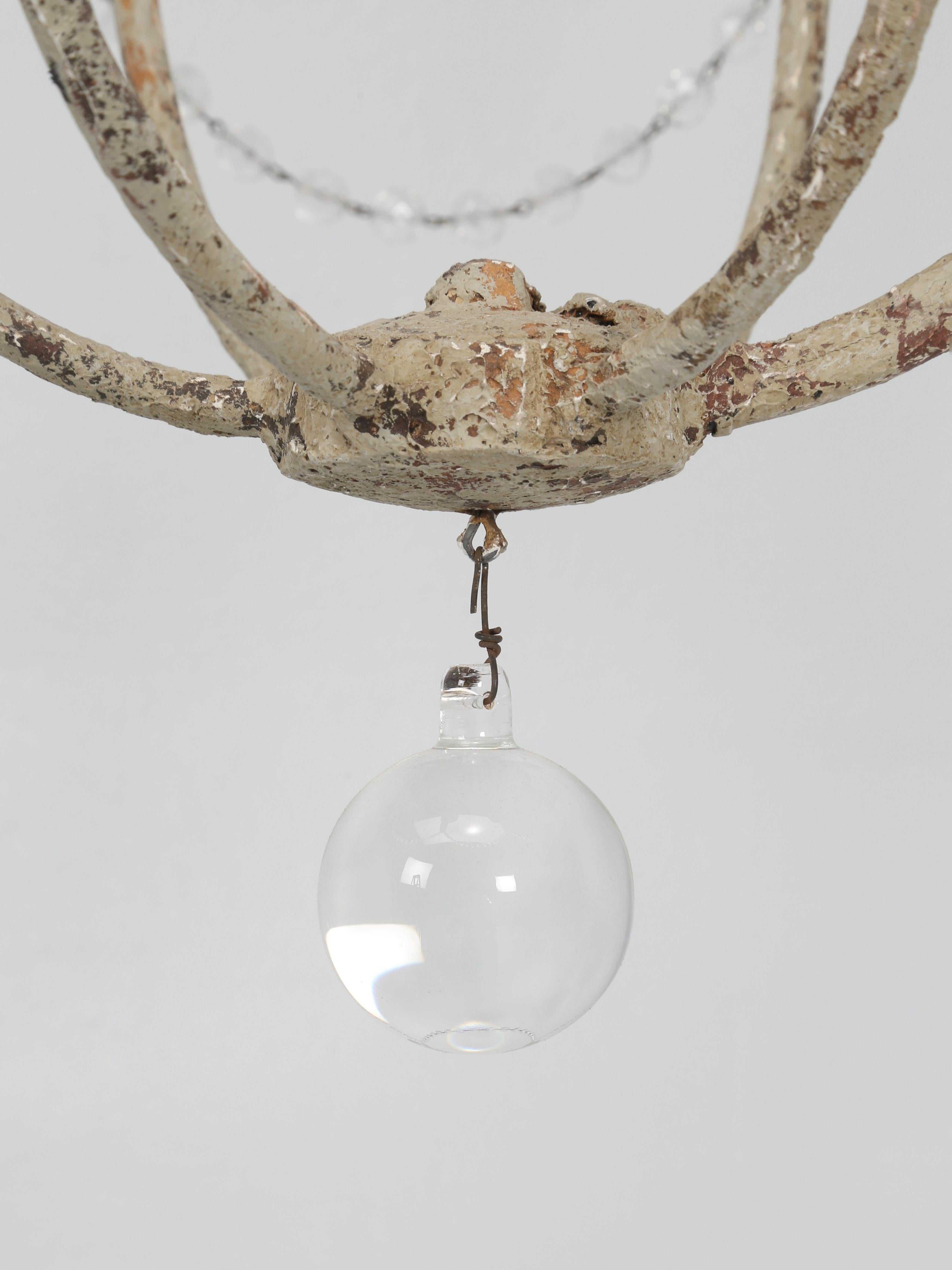 Niermann Weeks Italian 6-Light Chandelier Amazing Faux Paint, Showroom Sample In Excellent Condition In Chicago, IL