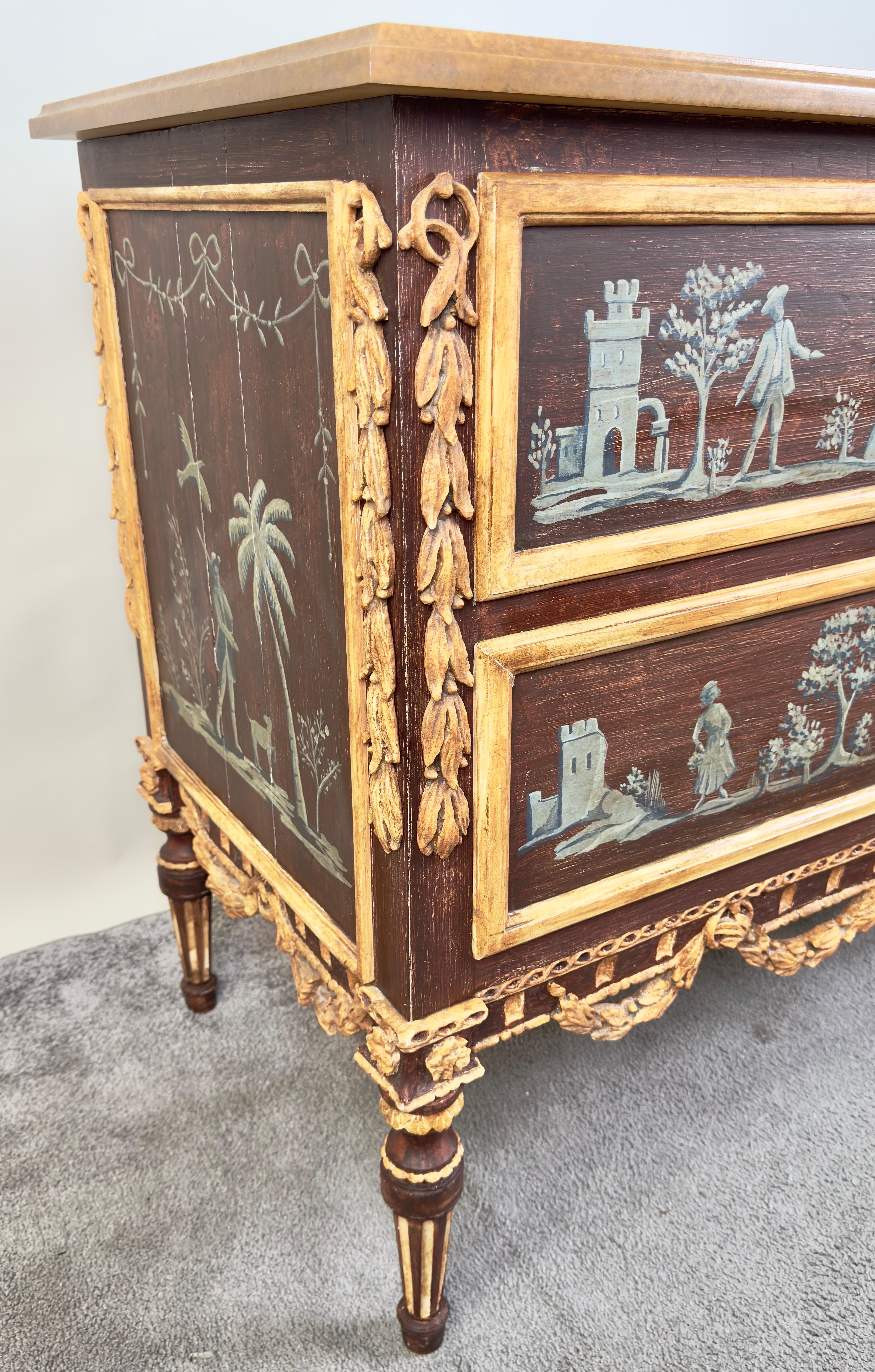 Niermann Weeks Italian Renaissance Style Hand-Painted Two-Drawer Chest / Commode 2