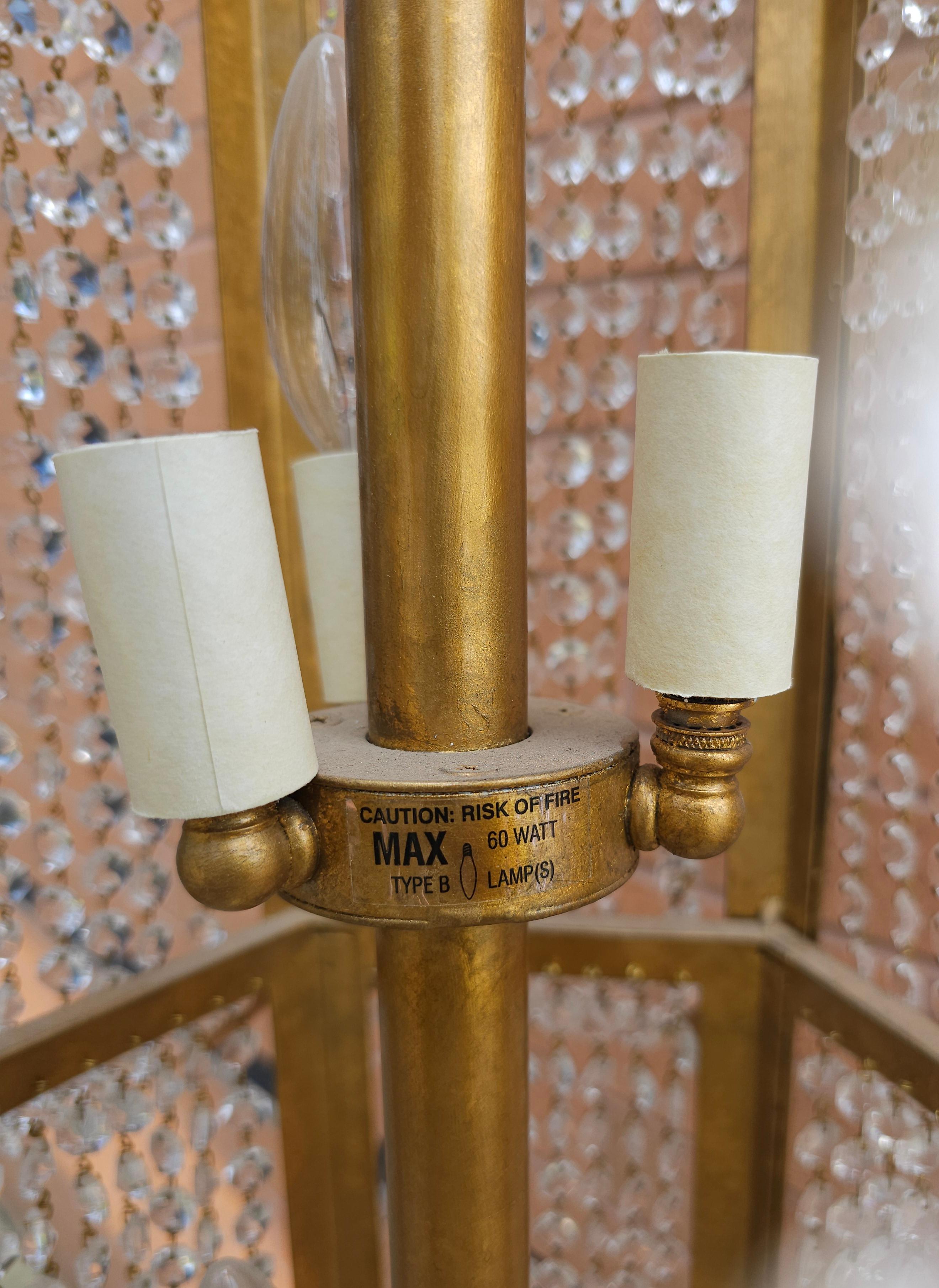 Lampadaire Lulu Niermann Weeks à neuf lumières en cristal et métal doré en vente 4