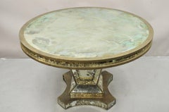 Niermann Weeks Mirabeau Antiqued Glass 48" Round Modern Dining Center Table