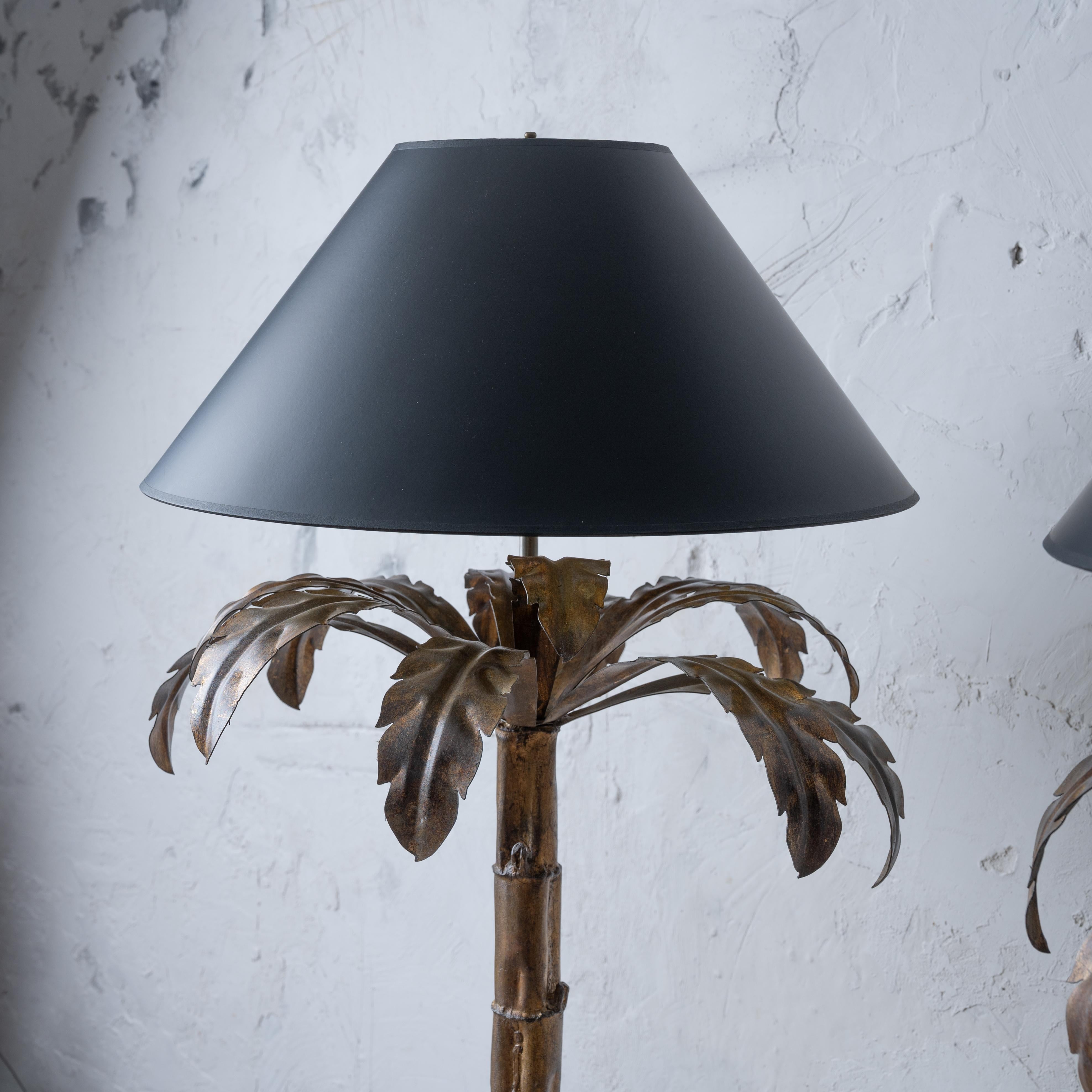 Hollywood Regency Niermann Weeks Palm Tree Table Lamps - A Pair For Sale