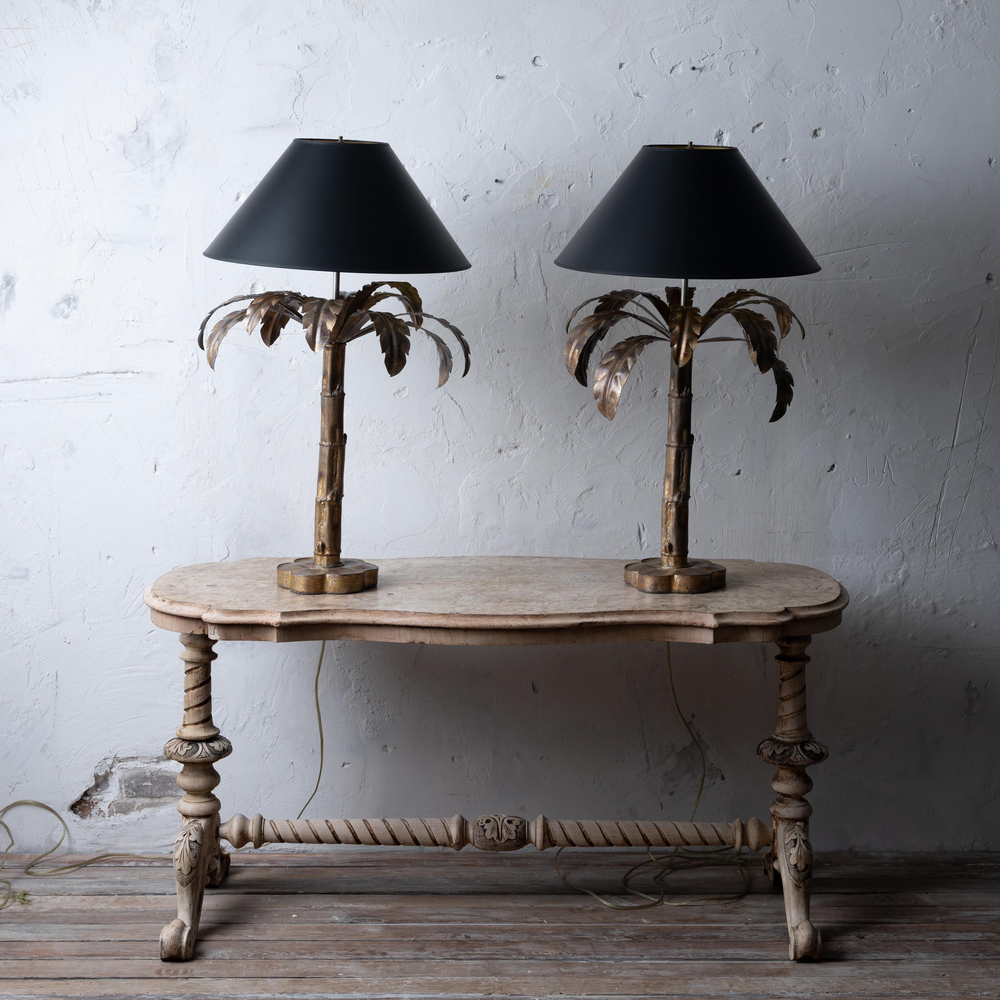 American Niermann Weeks Palm Tree Table Lamps - A Pair For Sale