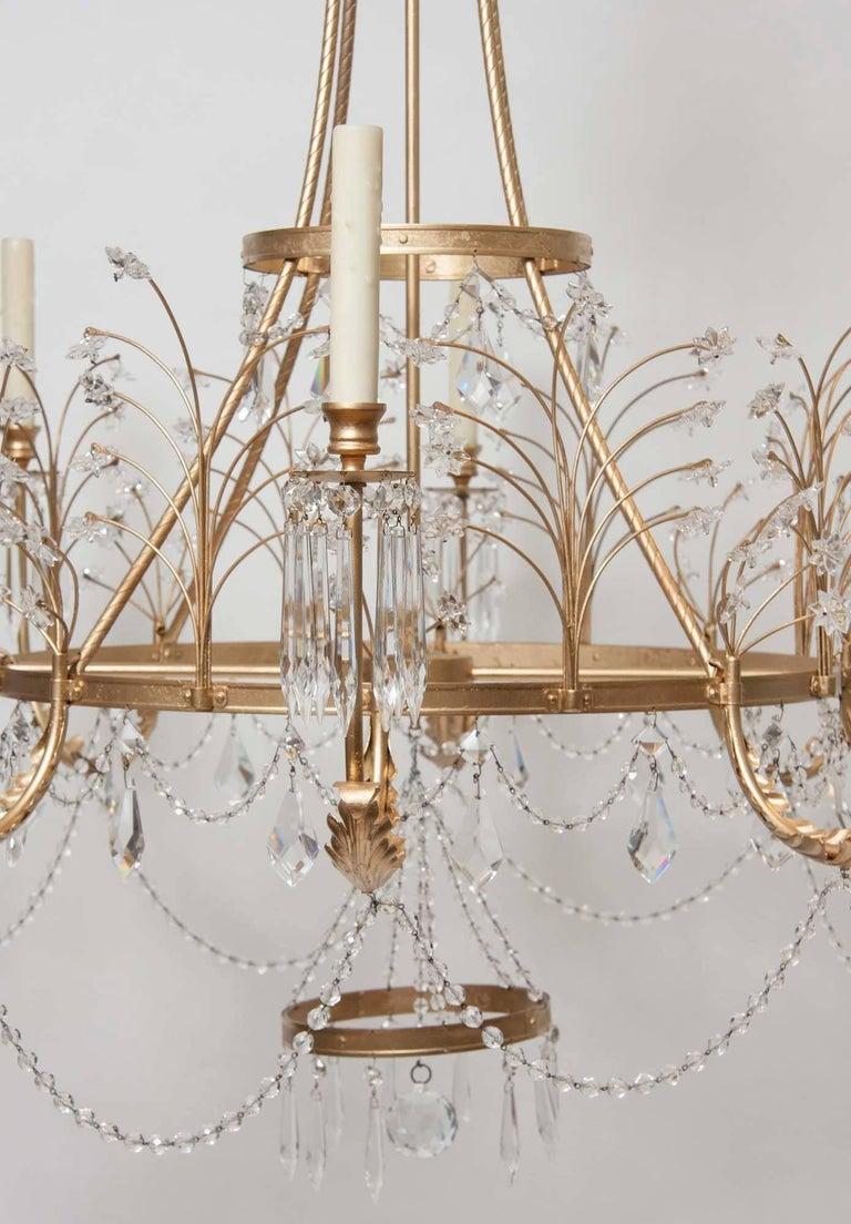 Niermann Weeks Swedish Crystal Chandelier In Excellent Condition In New York, NY