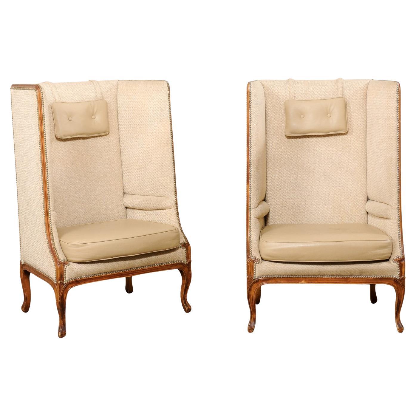 Niermann Weeks Tall Wingback Conversation Chairs (from Ritz Carlton, Palm Beach)