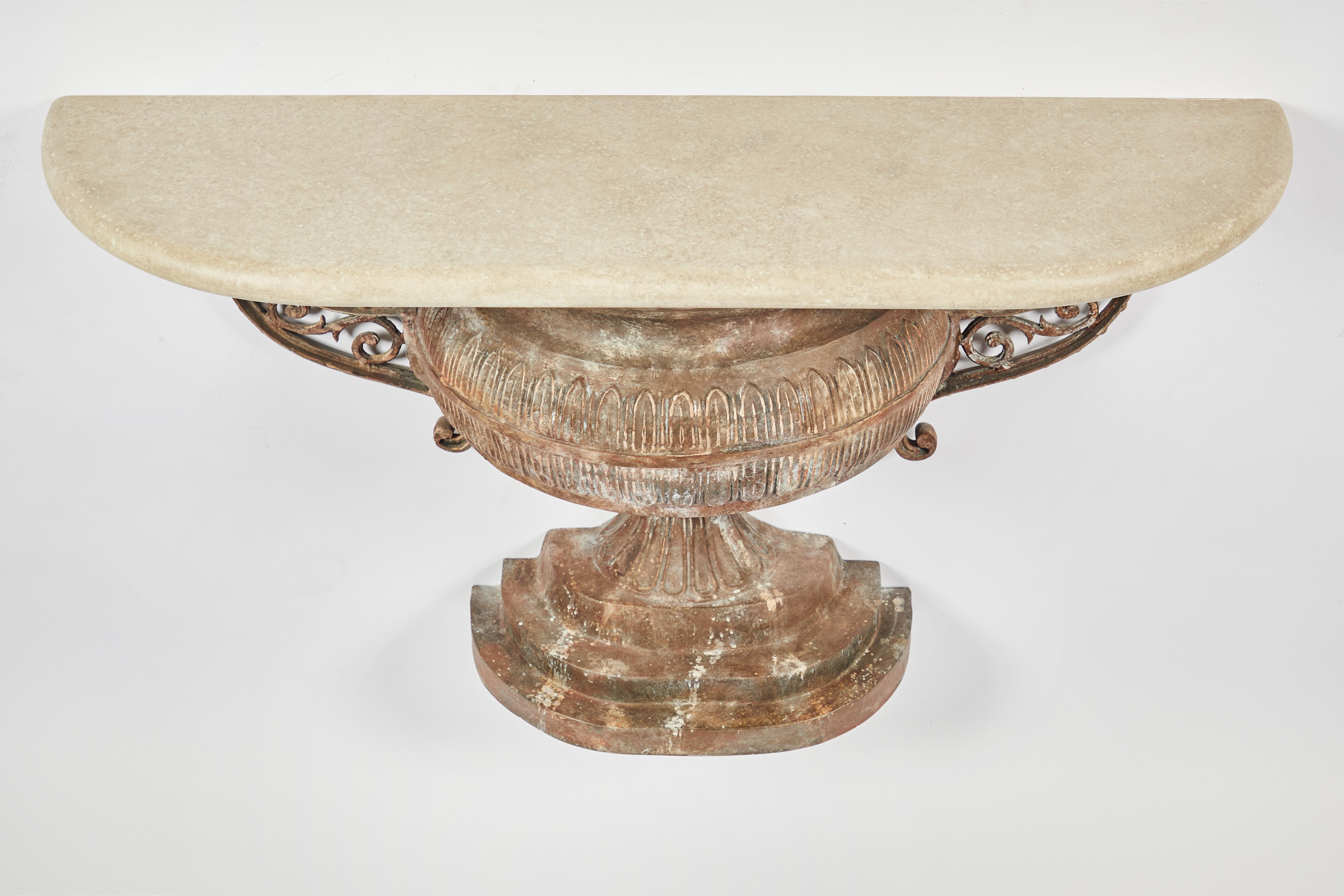 Niermann Weeks Tazza Urn Console Table In Fair Condition For Sale In Los Angeles, CA