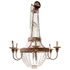 Niermann Weeks Tin and Crystal Chandelier