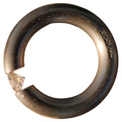 Niessing 1 carat zirconia round tension ring 925 silver gray matt hallmarked