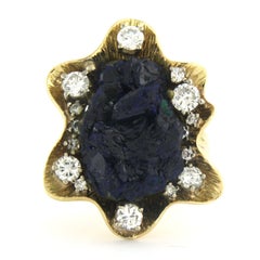 Niessing 18k Yellow Gold Cocktail Ring with Azurite & 1.10ct Diamonds