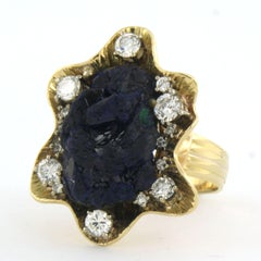 Niessing 18k Yellow Gold Cocktail Ring with Azurite & 1.10ct Diamonds