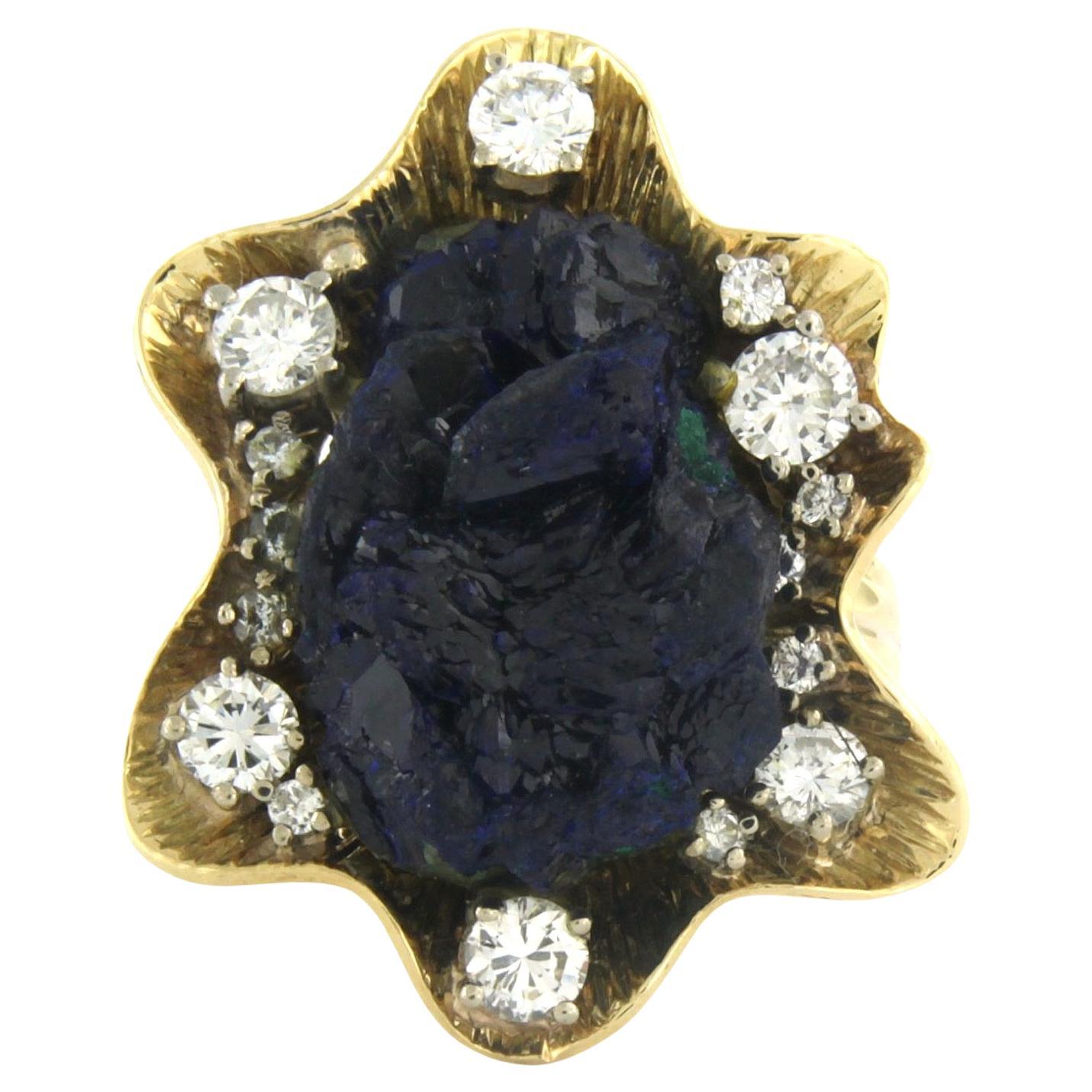 Niessing 18k Gelbgold Cocktail Ring mit Azurit 
1,10ct Diamanten im Angebot