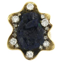 Niessing 18k Yellow Gold Cocktail Ring with Azurite & 1.10ct Diamonds