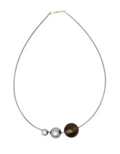 Niessing Diamant Rauchquarz Platin Kugel Chord Halsband Halskette