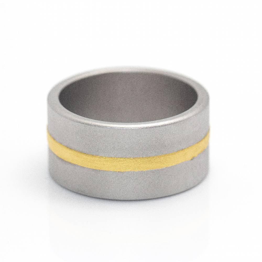 NIESSING FUSION Ring in Yellow Gold and Steel For Sale