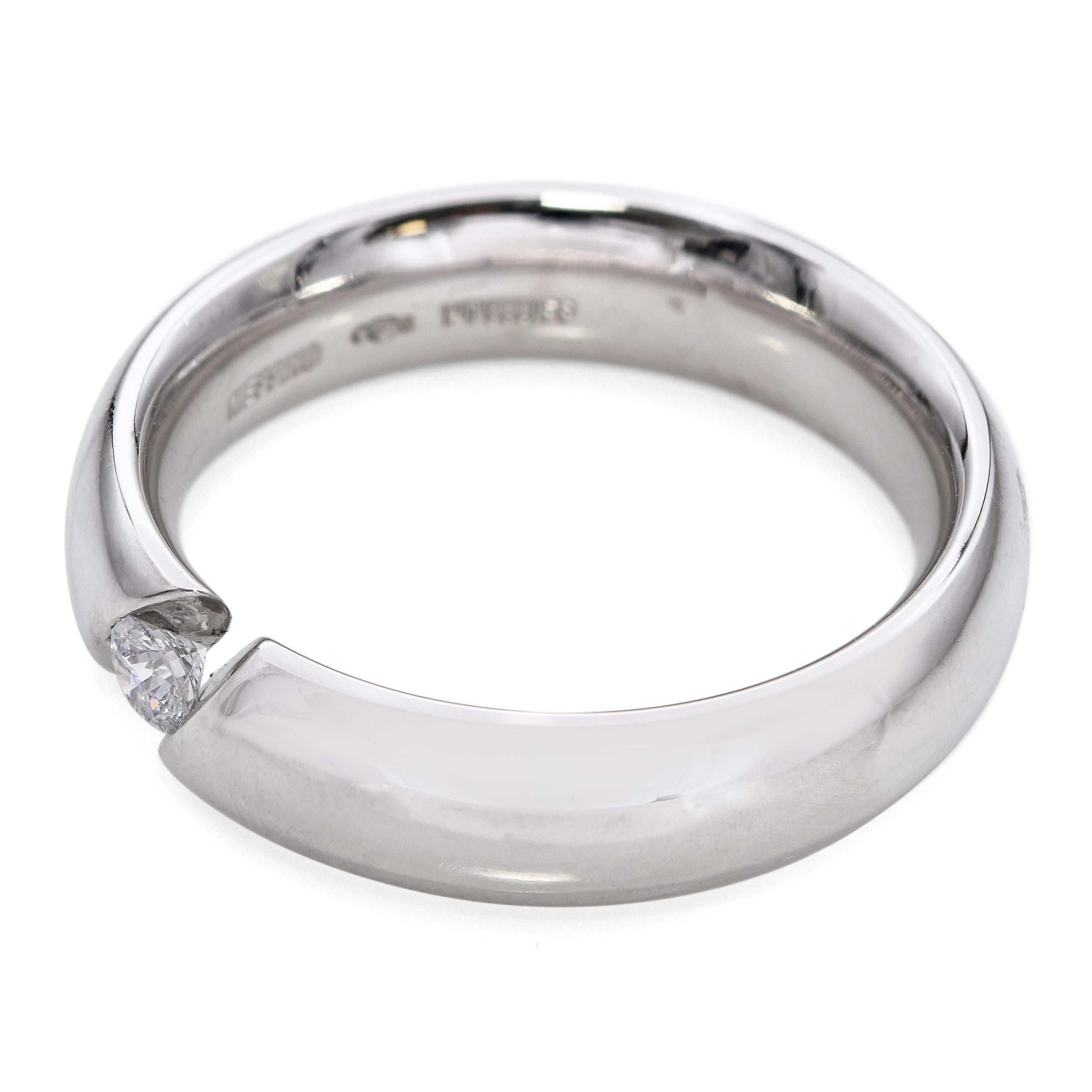 Niessing Platinum Tension Set Diamond Herren Ehering (Rundschliff) im Angebot