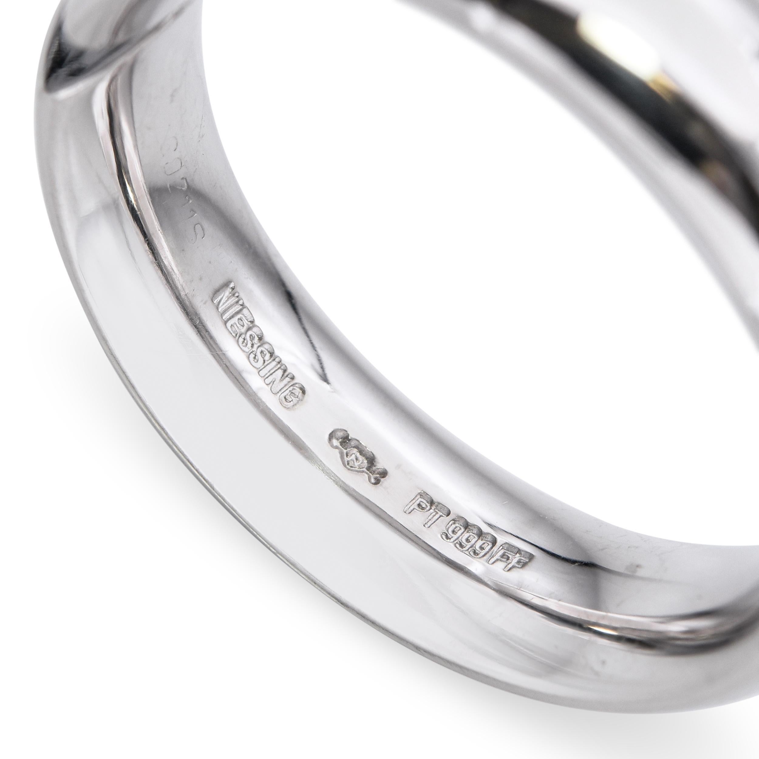 Niessing Platinum Tension Set Diamond Herren Ehering im Angebot 2