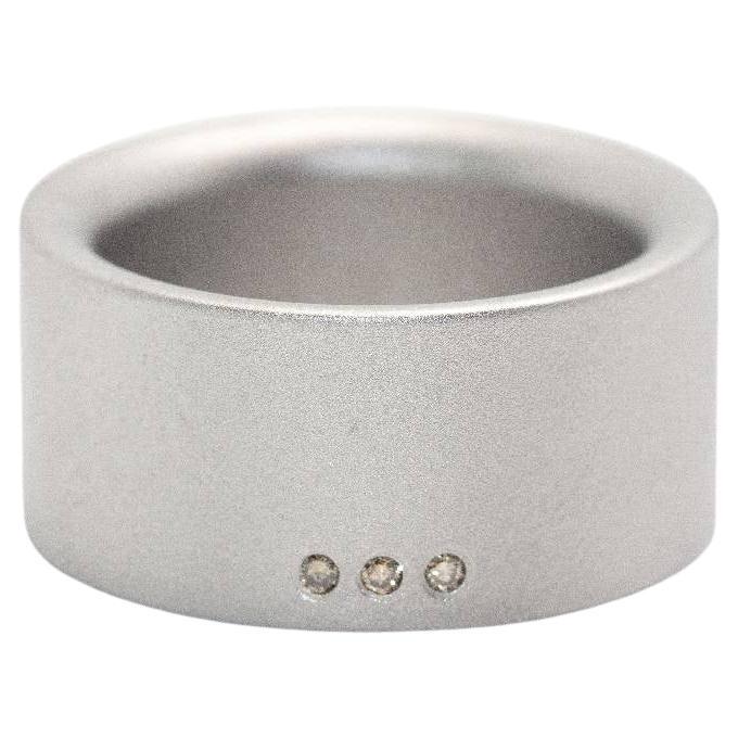 NIESSING Ring in Steel and Diamonds For Sale