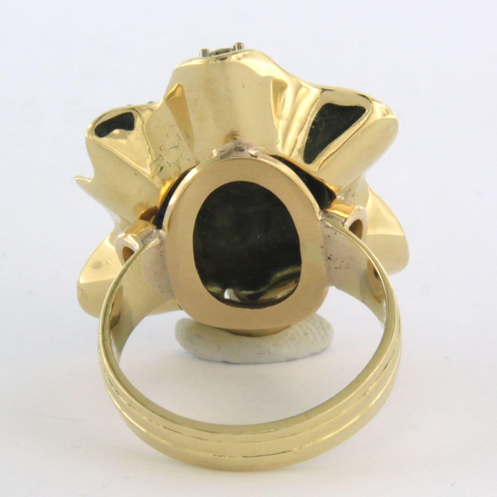 Brilliant Cut NIESSING Ring with azurite and brilliant cut diamonds up to 1.10ct 18k gold For Sale