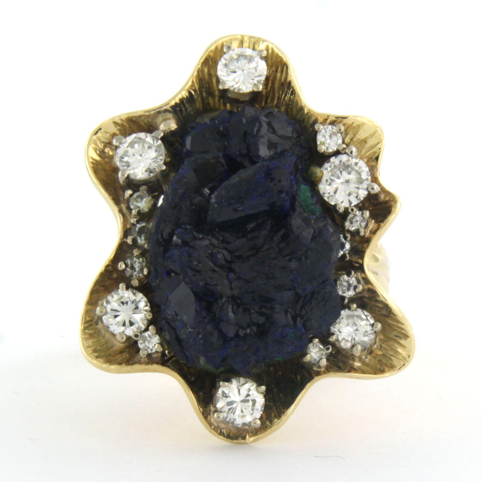 NIESSING Ring with azurite and brilliant cut diamonds up to 1.10ct 18k gold For Sale 2