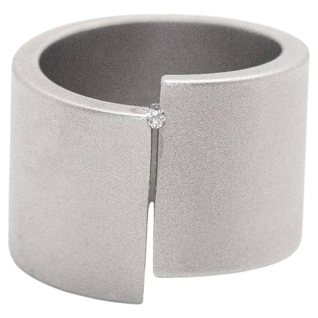 NIESSING Steel and Diamond Ring For Sale