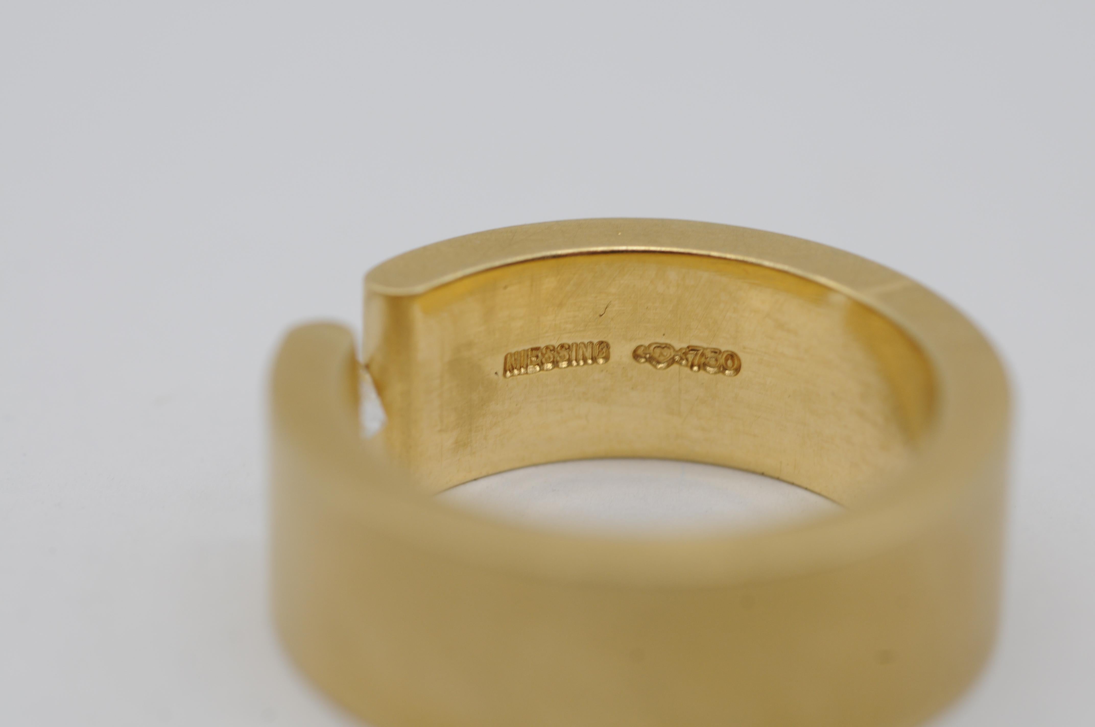Niessing tension ring in 18k yellow gold with a brilliant For Sale 5