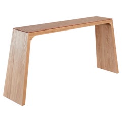 Nieves Angular Solid Tobacco Oak and Stone Console by Autonomous Furniture