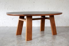 Nieves Oval Dining Table in Stone and Walnut by Autonomous Furniture